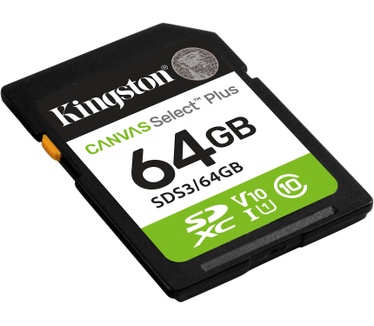 Kingston 64GB SDXC Canvas Select Plus Gen3 100MB/s C10 UHS-I U1 V10