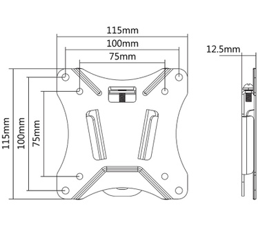 Newstar TV/Monitor Ultrathin Wall Mount (fixed) for 10"-30" Screen - Black