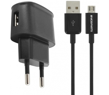 Mobiparts Premium USB Travel Charger 1A + Micro USB Cable Black