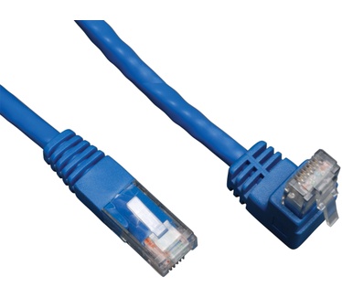Tripp-Lite Cat6 Gigabit Molded Patch Cable (RJ45 Right Angle Up M to RJ45 M) - Blue, 1.52 m
