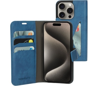 Mobiparts Classic Wallet Case Apple iPhone 15 Pro Steel Blue