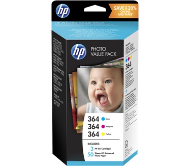 HP 364 serie foto value pack, 50 vel/10 x 15 cm