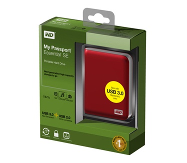 WD My Passport Essential SE 3.0 750GB Rood