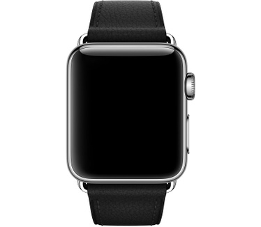 Apple Zwart bandje, klassieke gesp (38 mm)