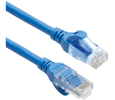 ACT Blauwe 15 meter TPE U/UTP CAT6A ultra-flex patchkabel snagless met RJ45 connectoren