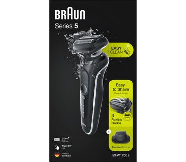 Braun Series 5 50-W1200s Elektrisch Scheerapparaat Met Precisietrimmer, Wit