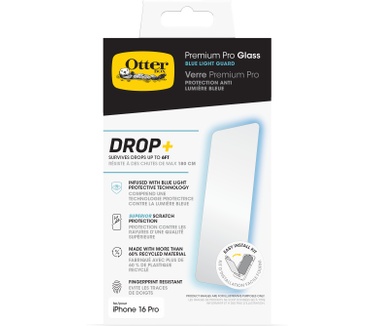 Otterbox Premium Pro Glass Blue Light Guard Series voor iPhone 16 Pro, Transparant (iPhone 16 Pro)