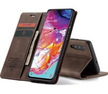 Caseme Samsung Galaxy A70 Retro Wallet Case - Coffee