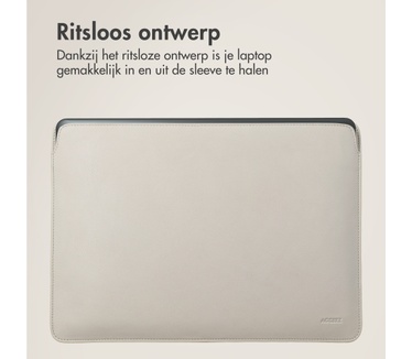 Accezz Leather Laptop hoes Apple MacBook 13 inch - Laptopsleeve - Beige