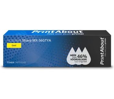 PrintAbout Huismerk Sharp MX-36GTYA Toner Geel Extra hoge capaciteit