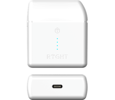 Ryght Nemesis + TrueWireless hoofdtelefoon met touchscreen en automatische verbinding, behuizing met inductieoplader (inductieoplader inbegrepen) wit