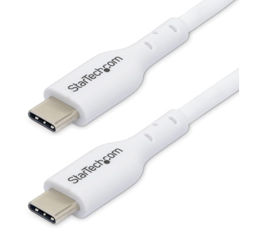 Startech.com 2m USB-C Laadkabel, Wit, USB C Kabel, USB 2.0 Type-C Laptop Oplaadkabel, 60W 3A Power Delivery, TPE Mantel, USB-C Data Transfer Kabel, M/M