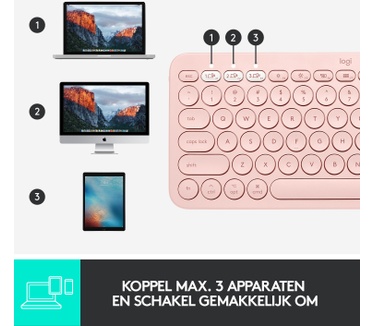 Logitech K380 For Mac (Qwerty Amerikaans) Roze