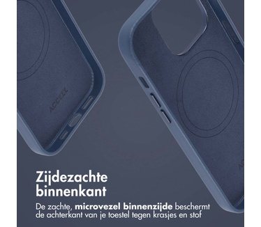 Accezz MagSafe Leather Backcover iPhone 14 Pro - Donkerblauw