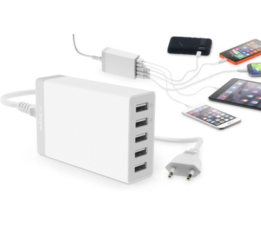 Avanca 5-Poorts USB Hub - Wit