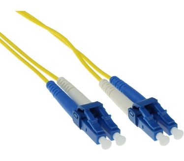 ACT 2,5 meter LSZH Singlemode 9/125 OS2 glasvezel patchkabel duplex met LC connectoren Geel