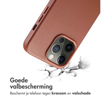 Accezz MagSafe Leather Backcover iPhone 13 Pro - Bruin