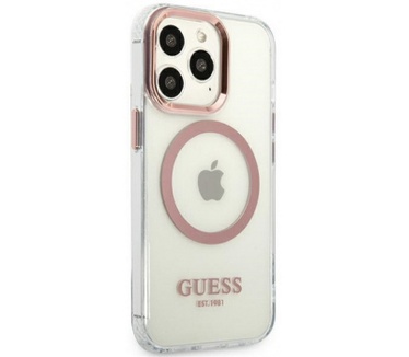 Guess Translucent Back Case - Apple iPhone 13 Pro (6.1") - Roze Roze