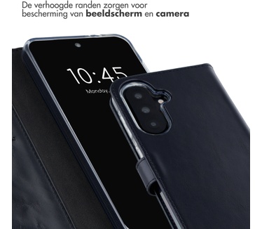 Selencia Echt Leren Bookcase Samsung Galaxy A37 (5G) - Zwart