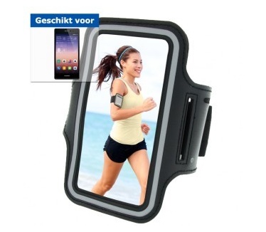 qMust Sport Armband Huawei Ascend P7 (Black/Grey)