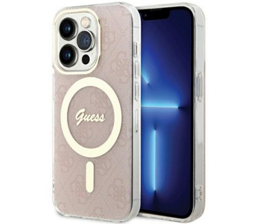 Guess 4G MagSafe Back Case Apple iPhone 15 Pro Max (6.7") - Roze Roze