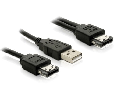 Delock Power Over eSATA Y- cable > USB/eSATA male 1m