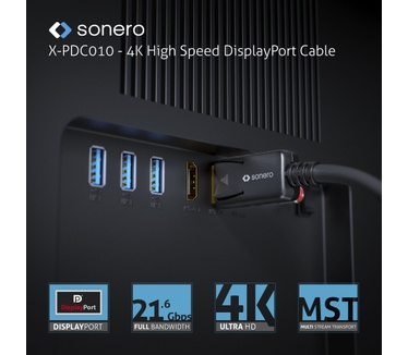 Sonero 4K Displayport Kabel 1.2v