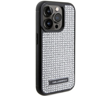 Karl Lagerfeld Rhinestone Back Case iPhone 15 Pro (6.1") - Zilver Zilver