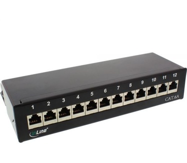 InLine INTOS ELECTRONIC - Patch Panel - RJ-45 X 12 - zwart, RAL 9005 (76809S)