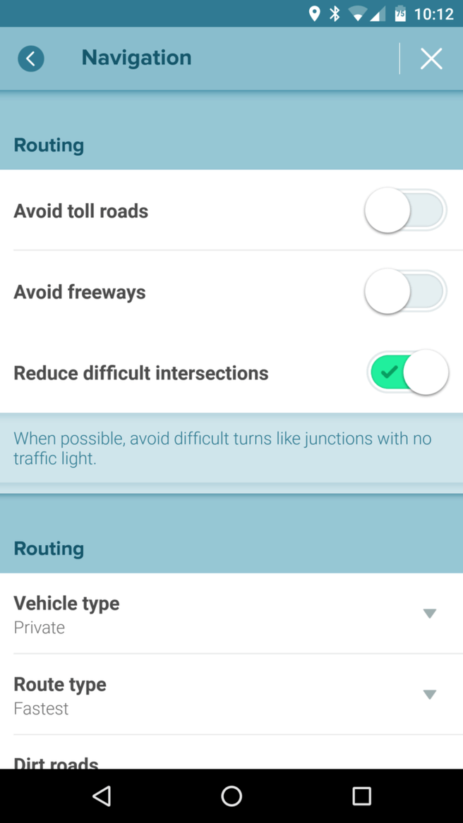 Waze settings