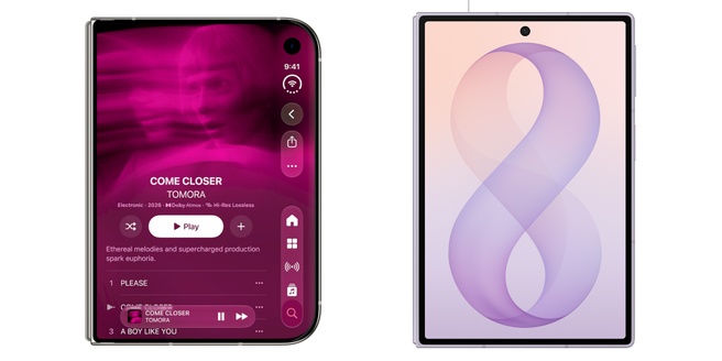 iPhone Duo (links) en Galaxy Fold8