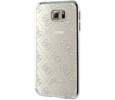 Guess 4G Folio TPU BackCover voor Samsung Galaxy S7 Edge - Zilver Zilver