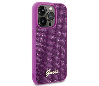 Guess Rhinestones Back Case - Apple iPhone 15 Pro (6.1") Fuchsia Paars