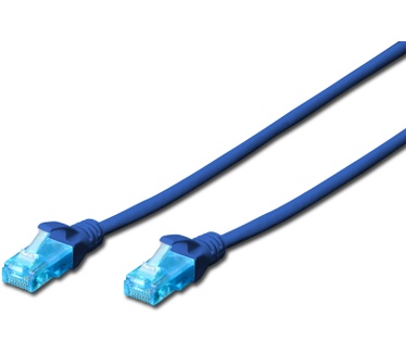 Digitus Patch Cable, UTP, CAT5E 0.5m Blauw