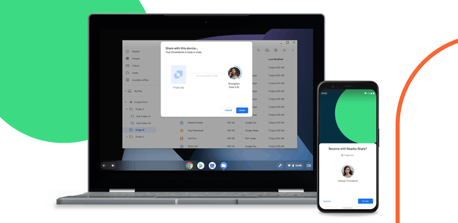 Nearby Share op Chromebook en Pixel