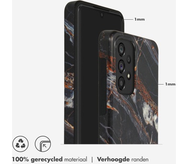 Selencia Aurora Fashion Backcover Samsung Galaxy A33 - Duurzaam hoesje - 100% gerecycled - Zwart Marmer
