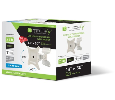 Techly Wall Support for LCD LED 13-30" Full Motion White" ICA-LCD 201WH