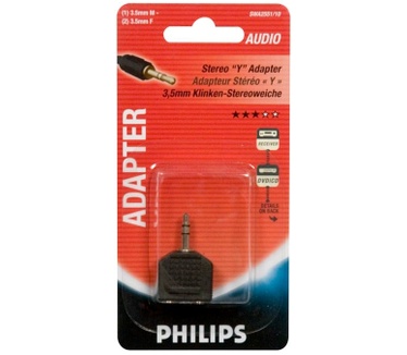 Philips Stereo Y Adapter 3.5 mm(M) - 2 3.5 mm(F)