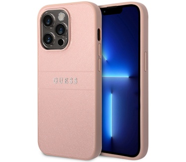 Guess Saffiano Back Case - Apple iPhone 14 Pro (6.1") - Roze Roze