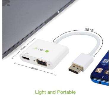 Techly DisplayPort to HDMI/VGA Adapter Wit