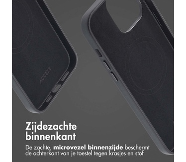Accezz MagSafe Leather Backcover iPhone 14 Pro Max - Zwart