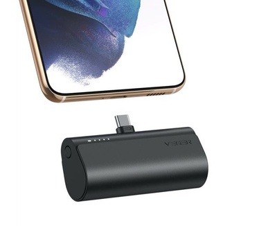 VEGER powerbank 5000 mAh with built-in connector Type C PD QC3.0 3A 20W PlugOn (W0556) black