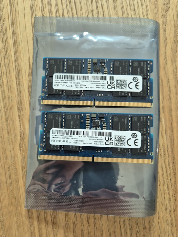 Ramaxel 32GB (2x16GB) DDR5 sodimm 5600 MT/s aangeboden - Vraag