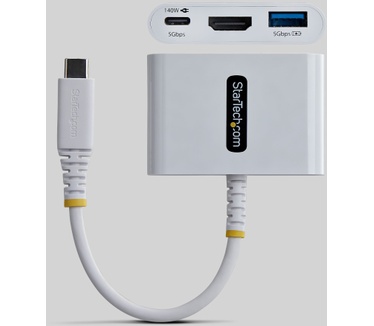 Startech.com USB-C naar HDMI Multiport Adapter met 140W PD Charging, 4K 60Hz HDMI, USB 5Gbps Hub, Mini Dock voor MacBook / Dell / ThinkPad / HP / iPad / Tablets