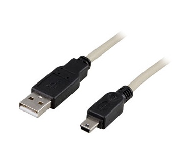 Deltaco USB 2.0 Cable A/mini B, 5m