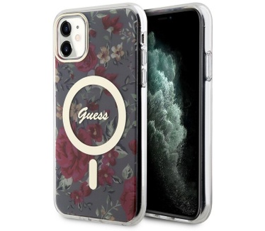 Guess Flower MagSafe Back Case - Apple iPhone 11 (6.1") - Khaki Bruin