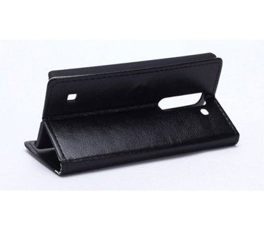 Kees Lederlook Portemonnee Hoesje LG Spirit - Zwart