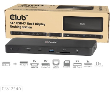 Club 3D 14-1 USB-C® Quad Display Docking Station
