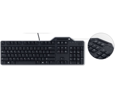 Dell US/European (QWERTY) KB-813 Smartcard Reader USB Keyboard Black (KB813-BK-US)