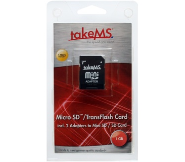 TakeMS 1GB microSD Card w/ 2 adapter